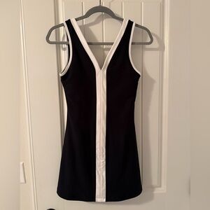 Worn once - Abercrombie Black and White V-Neck Athletic Dress, built in shorts